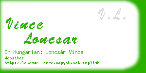 vince loncsar business card