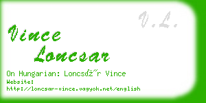 vince loncsar business card